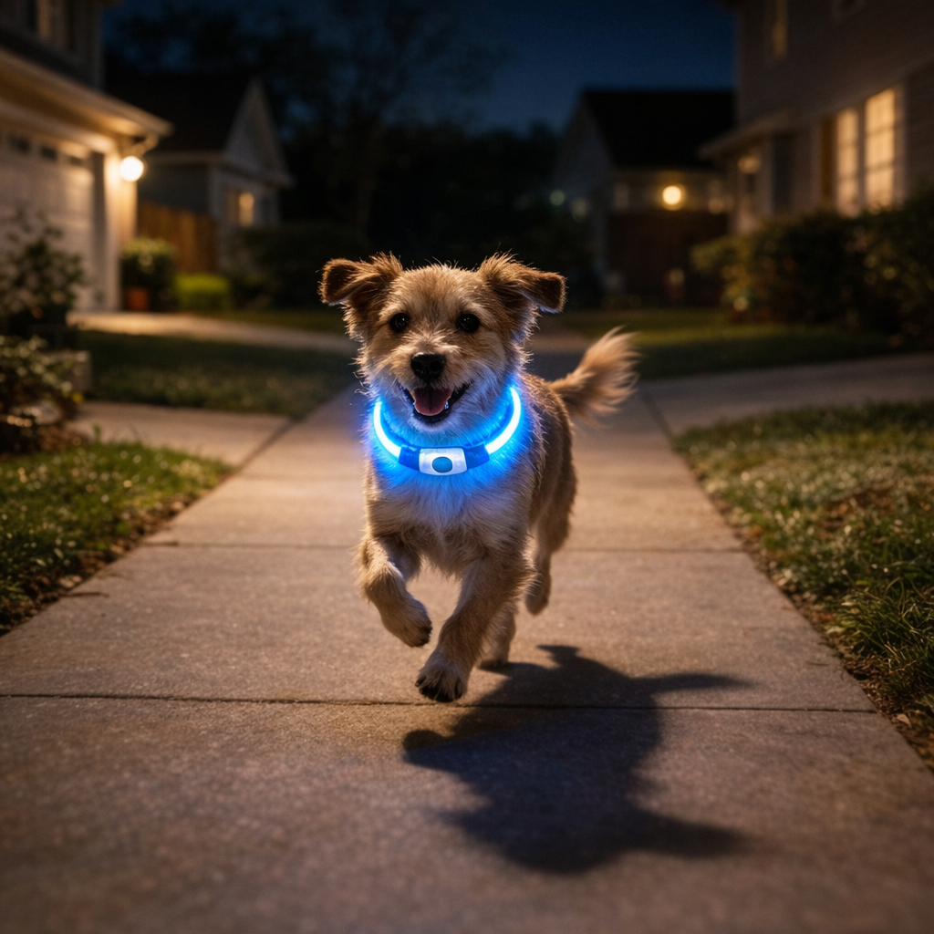 Collare LED Ricaricabile per Cane – Alta Visibilità Notturna